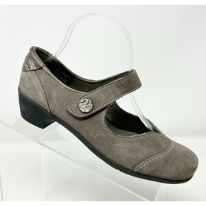 Umberto Raffini Bethany Brown Gray Leather Mary Jane Flats Size 38